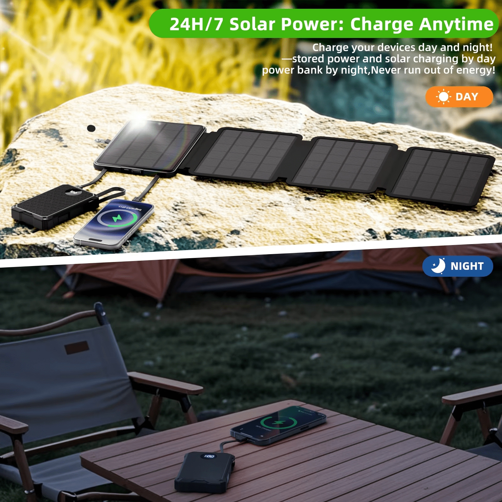 Portable Solar Power Bank with Foldable Panels - GenZsolar