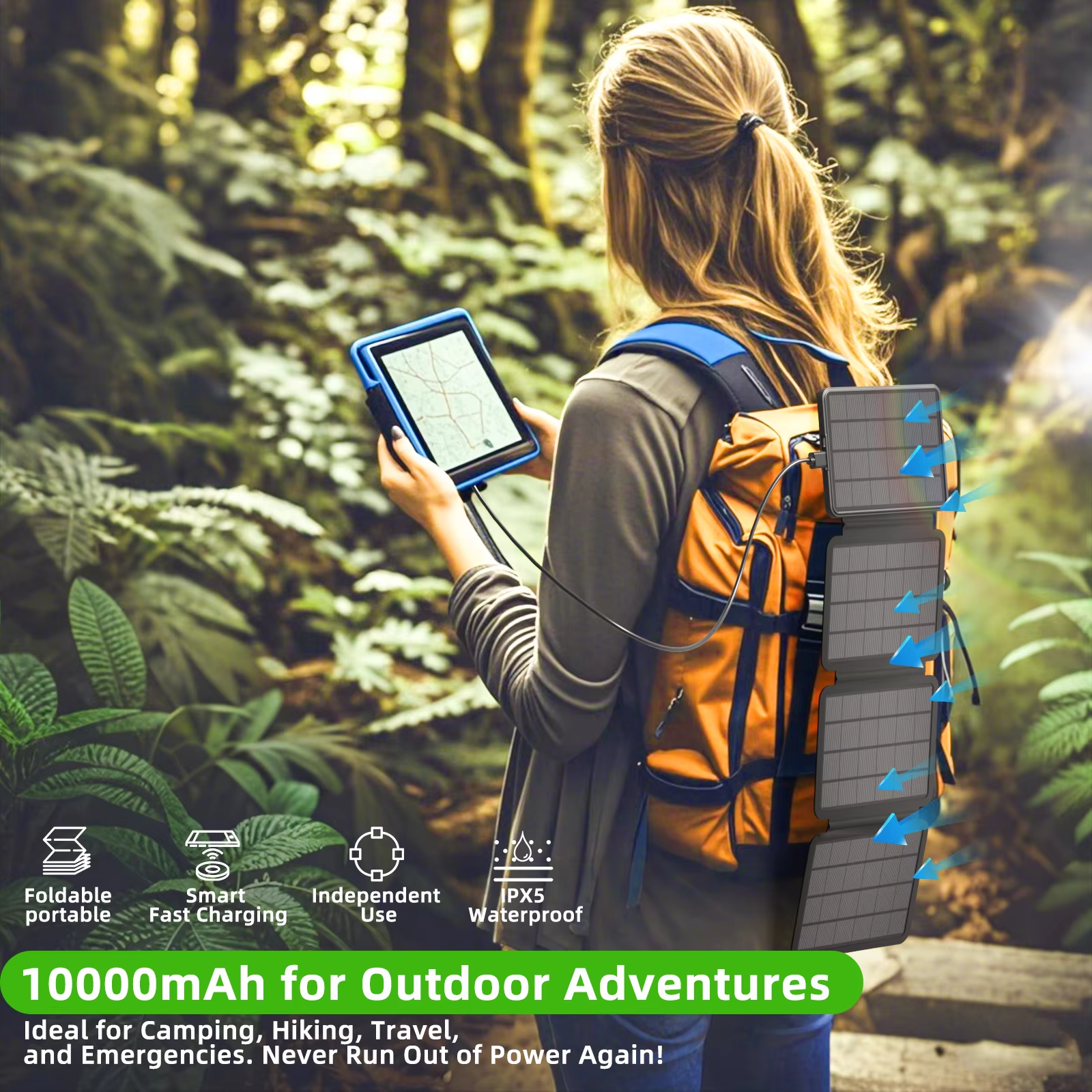 Portable Solar Power Bank with Foldable Panels - GenZsolar