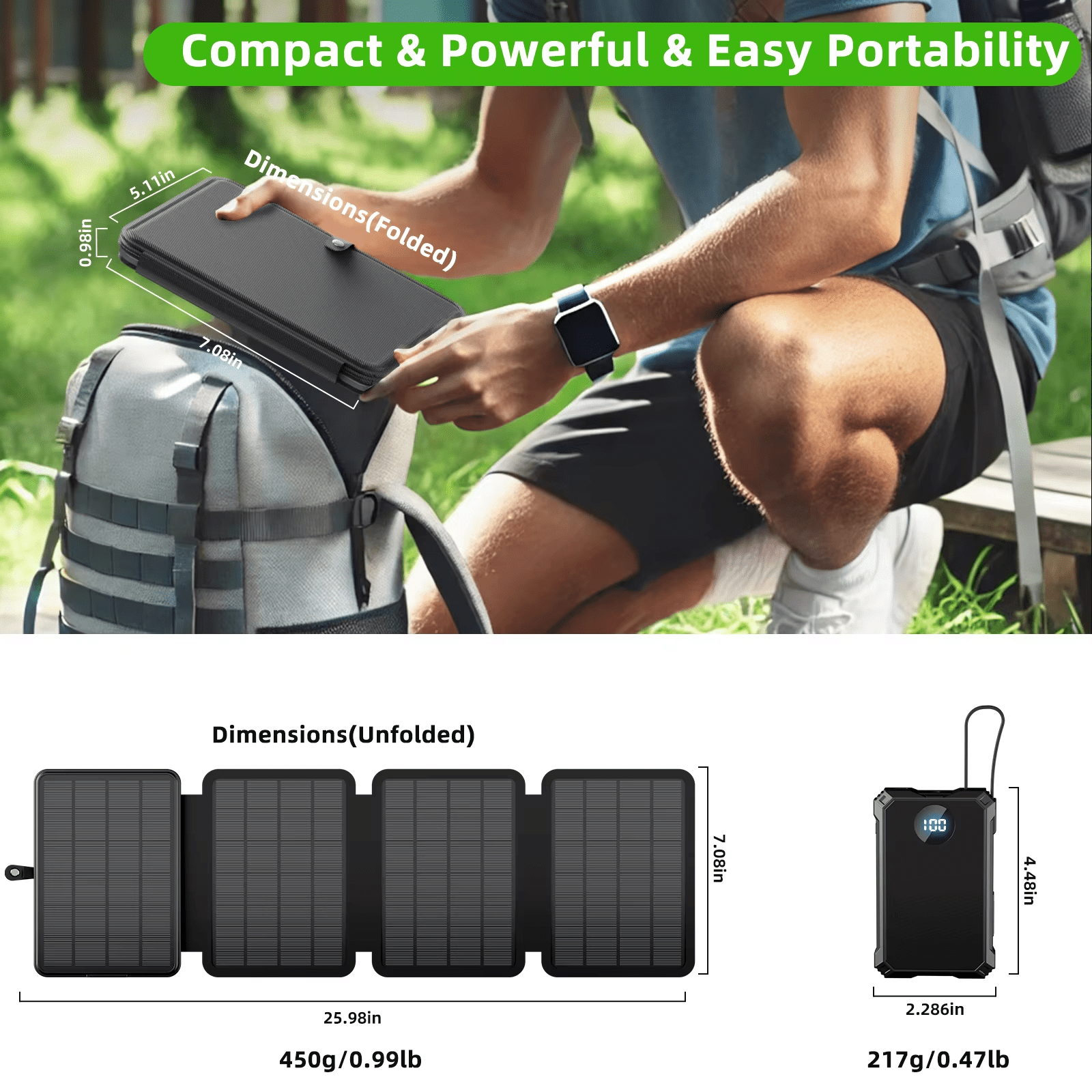 Portable Solar Power Bank with Foldable Panels - GenZsolar
